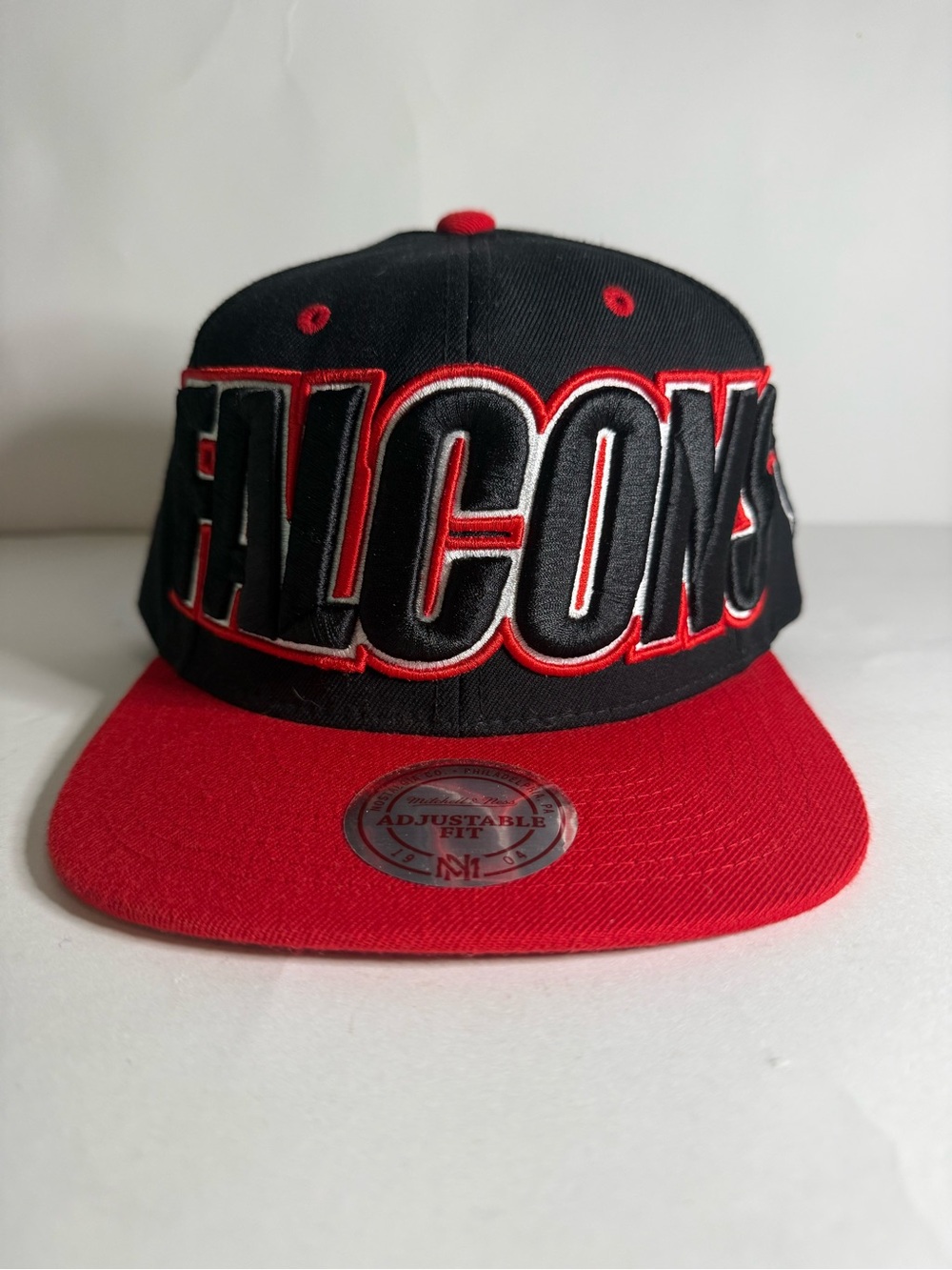Mitchell & Ness Atlanta Falcons Black and Red Snapback Hat Cap